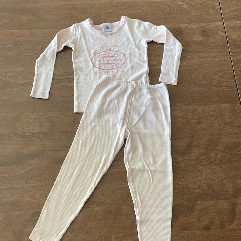 Petit Bateau Pink Pajama Set (3T)